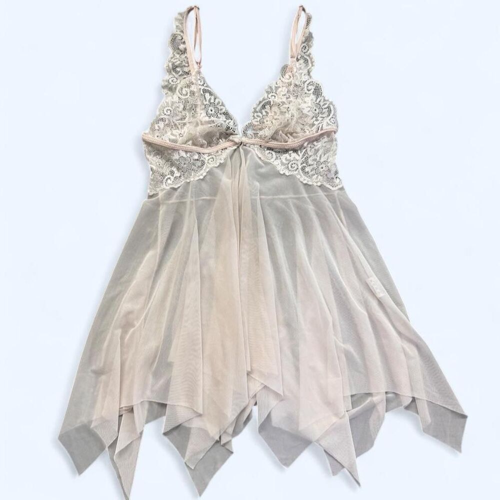 Unbranded Women's Pink and White Sleeveless Babydoll Top